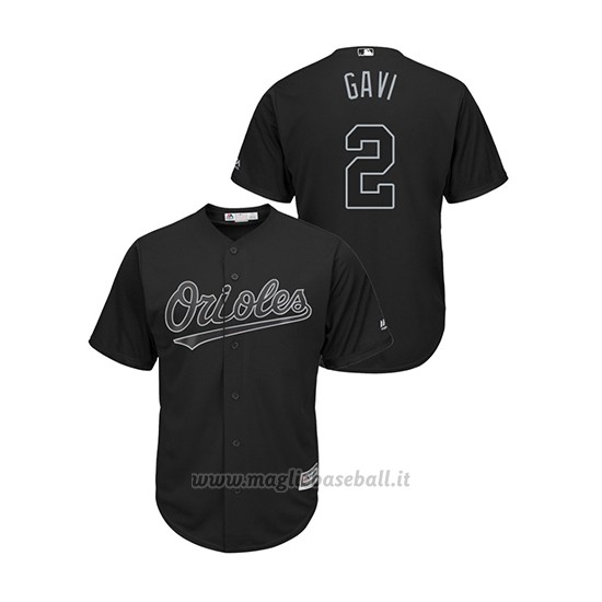 Maglia Baseball Uomo Baltim Ore Orioles Jonathan Villar 2019 Players Weekend Gavi Replica Nero
